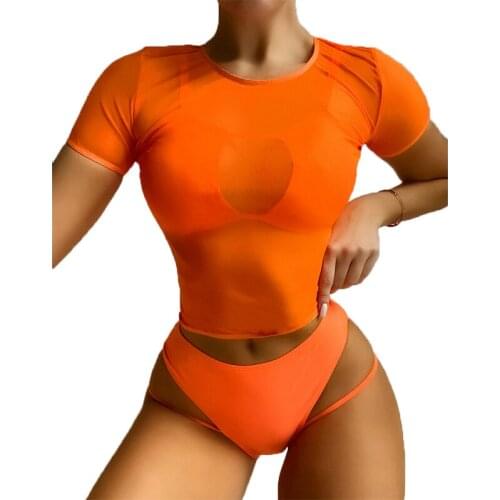 QINJOYER 3 Pieces Swimsuit Women Thong Bikini Brazilian Swimwear Sexy Bathing Suit 2021 Solid Bikini Swim Suit for Women Biquini