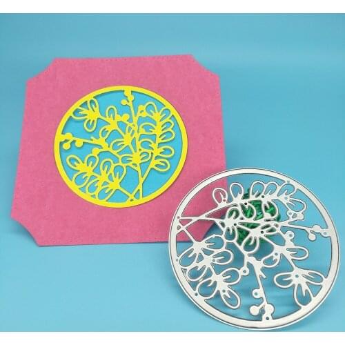 Round leaf window grilles, leaf lace, flowers and plants metal cutting mold scrapbook photo album decoration DIY handmade art