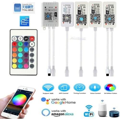 Magic Home RGB RGBW Wifi BT-Compatible Controller For Led Strip Panel light Timing Function 16million colors Smartphone Control