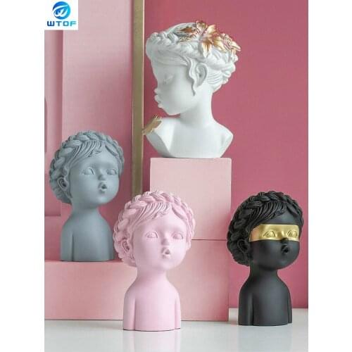 Modern Resin Portrait Sculpture Decoration Crafts Butterfly Girl Statue Family Living Room Desktop Decoration Birthday Gift