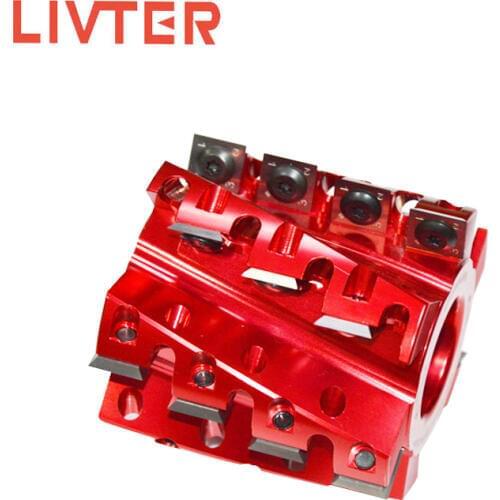 LIVTER Screw cutter head Sprial Planing Cutter Head Helical Cutter for Spindle Machine 4-side Moulder 6T T.C.T knife bit size