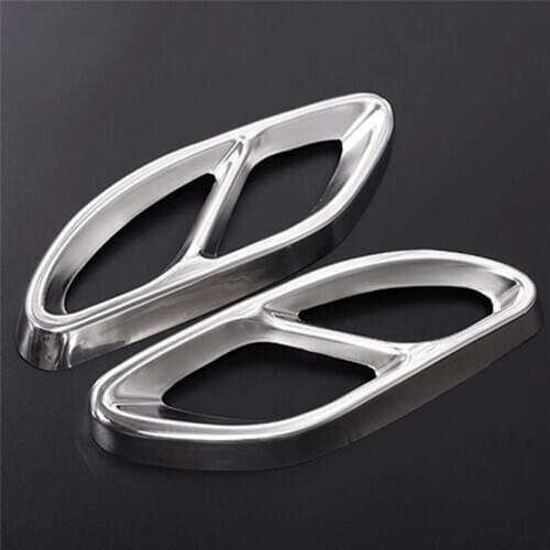 1pairs Car Exhaust Pipe Tail Cover Trim for Mercedes Benz E-class W213 W205 GLC C a Class A180 A200 W176 2015 2016 2017 AMG