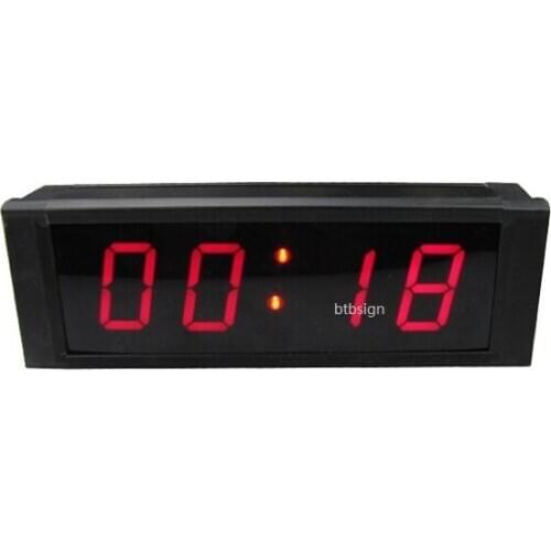 1'' 4Digits Mini Wall Clock LED Countdown Clock Countdown Count Up in Minutes Seconds