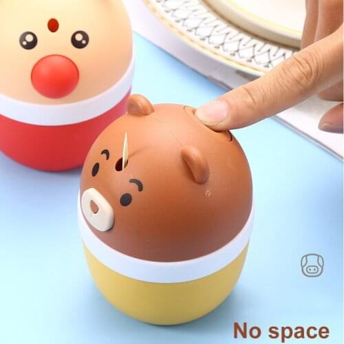 1PC Creative Automatically Pops Up Toothpick Cartoon Box Pig Bear Deer Toothpick Storage Box For Home Living Room Dining Room