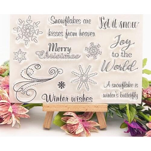 15x10.5cm Snowflake blessing Transparent Clear Stamps Silicone Seals Roller Stamp DIY scrapbooking photo album/Card Making