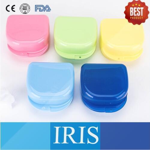 20 Pieces Plastic Denture Bath Box Case Dental False Teeth Appliance Bin Promotional Large Size Rounded Rectangle Denture Box