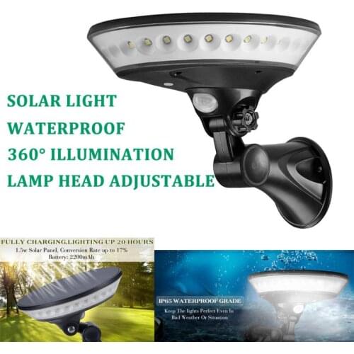 29LED Solar Power Wall Lamp 360 Degree PIR Motion Sensor Solar Wall Light Lamp Head Adjustable Three Modes Choose