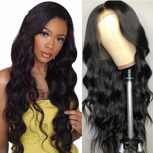 360 Body Wave Lace Front Pre Plucked Wig 13x4 Lace Frontal Human Hair Wigs Deep Wave Peruvian Hair With Baby Hair 150 Density