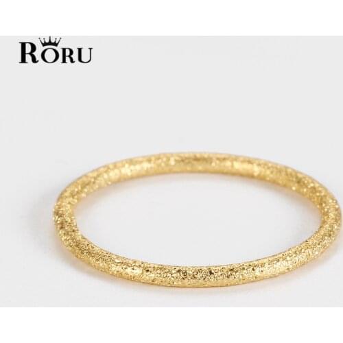 925 Sterling Silver Thin Ring Rose Gold Dazzling Dull Polish Rings Minimalist Smooth Lines Ladies Ring Stackable Fine Jewelry