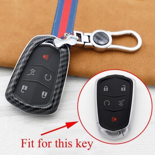 ABS Remote Key Case Fit For Cadillac CT6 SRX CTS ATS XTS XT5 Accessories Key Holder Shell Fob Bag Ring Cover Parts Carbon Fiber