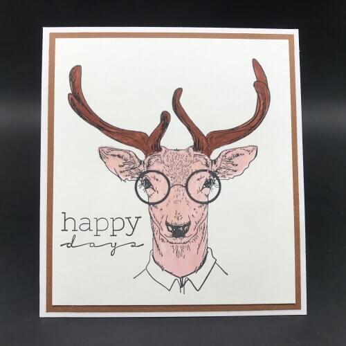 AZSG Christmas Deer Clear Stamps For DIY Scrapbooking Decorative Card making Crafts Fun Decoration Supplies 13*13cm