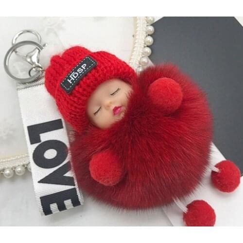 Free shipping furry keychain doll mini toy soft doll keychain couple keychain