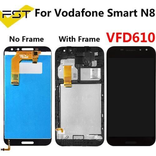 Black/White For Vodafone Smart N8 VFD610 Full LCD display + Touch screen digitizer assembly with Frame For Vodafone VFD-610
