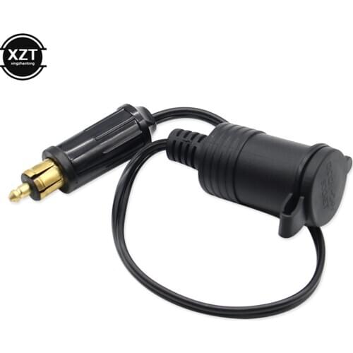 DC 12V 24V EU Plug Charger Socket Outlet Convert To Car Cigarette Lighter Adapter Power Lead CableFor BMW DIN Hella Motorcycle