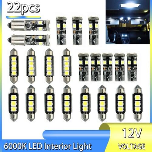 For BMW E46 3 Series 22pcs LED Interior Light Upgrade Kit XENON White 6000K Car Reading Dome Tail Number Plate Lights Mayitr