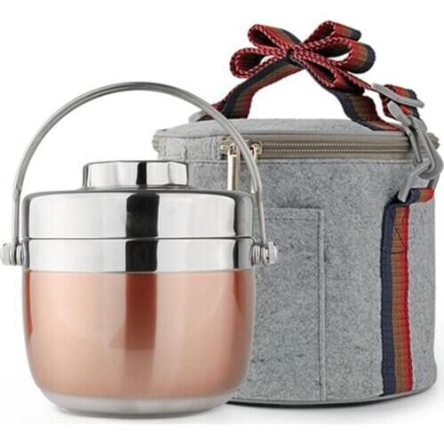 Double Layer Stainless Steel Box Kids Portable Thermal Lunch Boxs Travel School Food Container Lunchbox Whit Bag