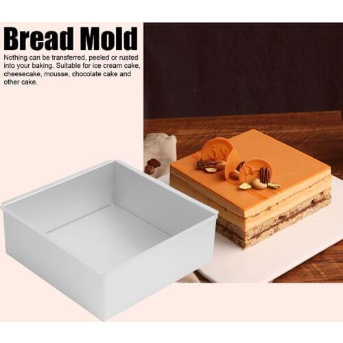 Anodized Aluminum Square Shape Baking Cake Mold Mousse Cake Bread Mould with Removable Bottom Baking Tool Kitchenware