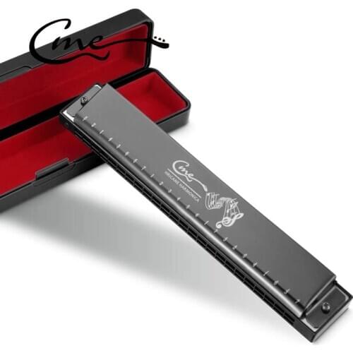 Harmonica Key C 24 Hole, Professional Tremolo Harmonica for Beginners Adults & Kids Best Gift with Hard Case & Cloth