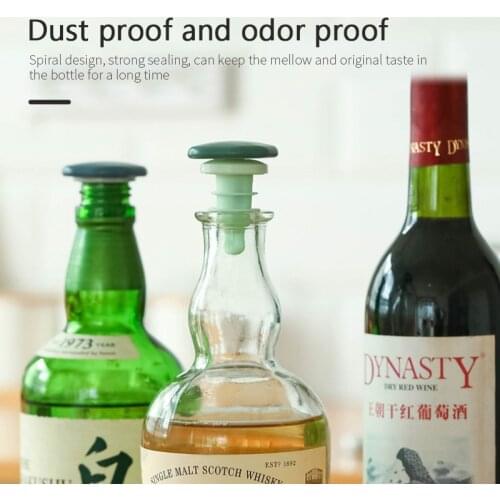 Conical Spiral Silicone Wine Bottle Stopper Beer And Wine Sealing Stopper Plug Cover Bottle Caps Bottle Wine Pourer Stopper