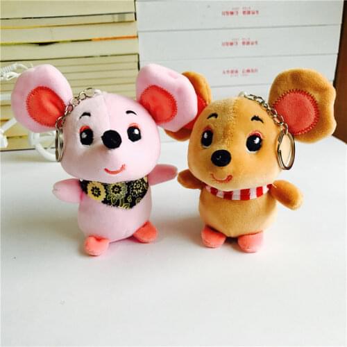 1Pcs Cartoon Cute Scarf Mouses Mascot Doll Plush Pendant Stuffed Animals Toys 12CM Little Mouse Keychain Decoration