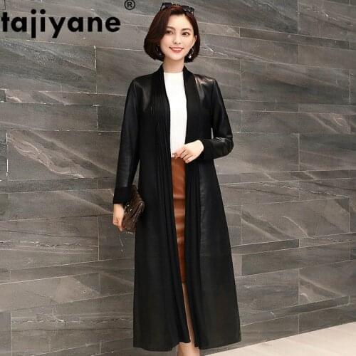Real Leather Genuine Jacket Women Clothes 2021 Spring Autumn Sheepskin Coat Korean Vintage Long Trench Coat Women Tops ZT2321