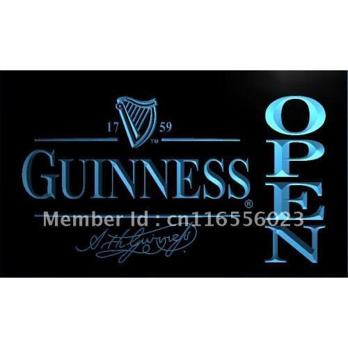 LA038- Guinness Beer OPEN Bar LED Neon Light Sign home decor crafts