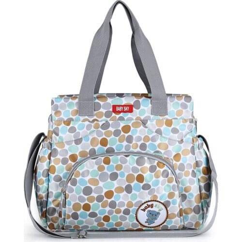 Fashion Dot Waterproof Shoulder Hand Baby Diaper Bag Large Capacity Organizer Bags For Mummy Newborn Maternity Bag