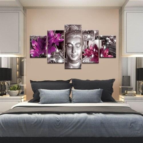 Modular Hd Prints Pictures Home Boxing Match Decoration Painting Modern 5 Panel Canvas Poster Framework Wall Art For Living Room