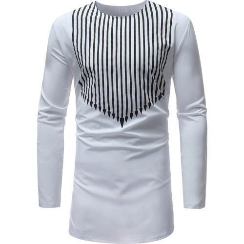 COLDKER man casual long sleeve shirt for male plus size striped tops for men camisas hombre manga larga t-shirt men