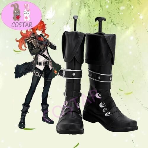 [Customize] COSTAR Game Genshin Impact Diluc Boots Halloween Cosplay Shoes For Women Men New 2020 costume
