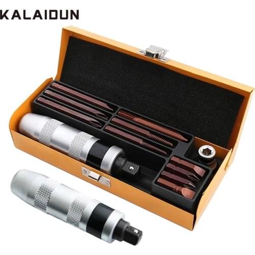 KALAIDUN 13 Pcs Impact Screwdriver Set Heavy Duty Shock Screw Driver Chisel Bit Industrial Grade Multifunctional Screw Extractor