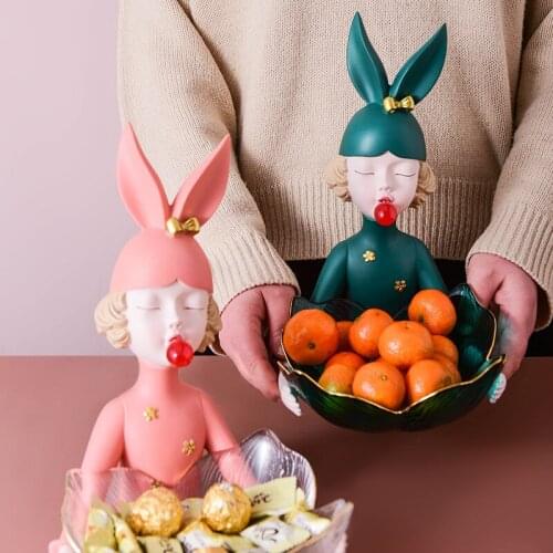 Nordic Light Luxury Bubble Girl Decoration Tray Creative Butterfly Festival Girl Decoration Gift Living Room Storage Decoration