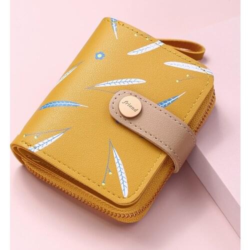 2021 New Fashion Women Wallet Zipper Buckle Folding Girl Wallet Brand Designed Pu Leather Small Coin Purse Female Card Holder
