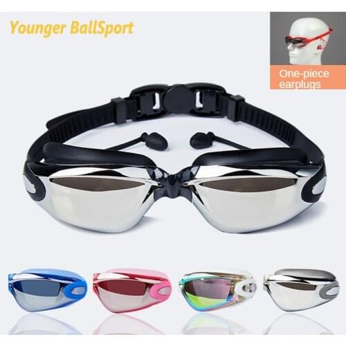 Swimming goggles myopia swimming goggles for men and women swimming goggles with ears adult Professional Silicone Swimming UV