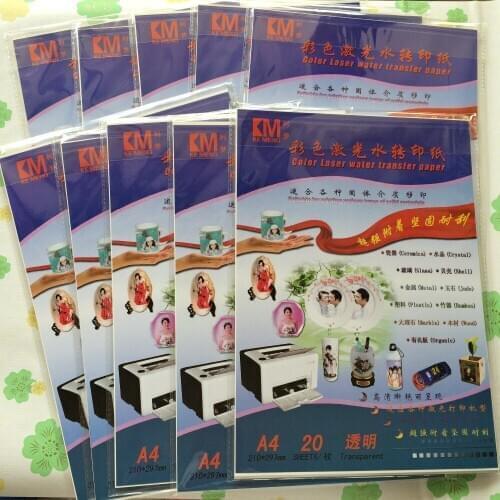 OK for all laser printers A4 size (200 pieces/lot) laser clear waterslide sticker decal paper for organic