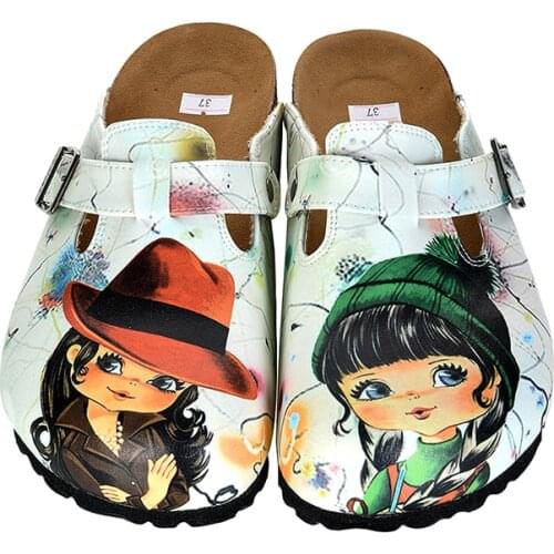 Orthopedic new season twin girls design printed womens sabo slippers doctor clogs Nurse dentist Work slippers