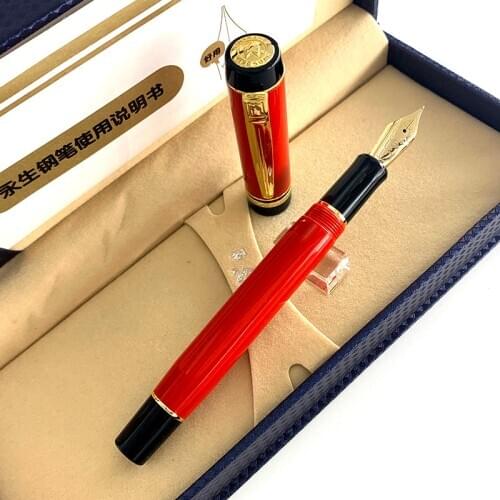 Wingsung 14k Gold Nib Fountain Pen Premium Resin Ink Pens Fine Tip 0.5mm Gift Pens with Original Box School Office Stationery