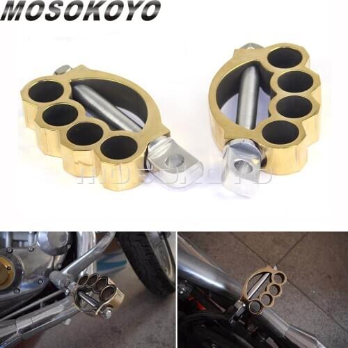 Motorcycle Brass Foogpegs Footrest ROUGH CRAFTS Male Mount Foot Pegs For Harley Iron 883 Sportster Touring Cafe Racer BOBBER