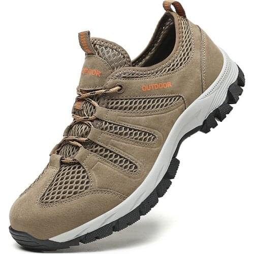 Hiking Boots Hiking Sports Shoes Breathable Wear-resistant Shock Absorption Outdoor Non-slip Large Size Mens Shoes Size 39-48