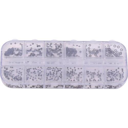 WALFRONT Rubber O Ring O-Rings Waterproof Washer Seals Gasket Sealing Ring Assortment Kit with Plastic Box 1.4-2.8mm 12 Sizes