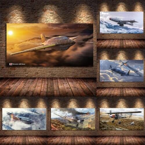 Airplane Air Landscape Fighter Canvas Painting Wall Art Pictures Posters and Prints Living Room Bedside Home Artwork Decor