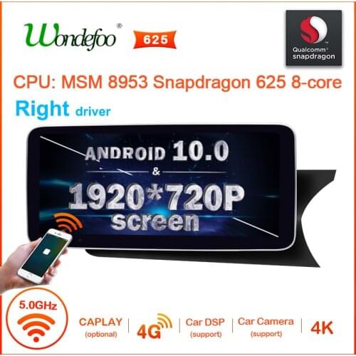 Snapdragon Car radio android 10 screen For Mercedes Benz C Class C-Class W204 S204 2011-2014 Right driver autoradio 2DIN stereo