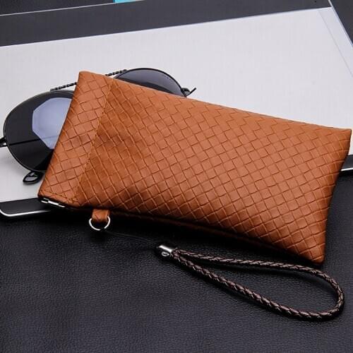Fashion Leather Eyeglasses Bag Women Men Soft Light PU Sunglasses Pouch Soft Eyeglasses Bags Glasses Accessories