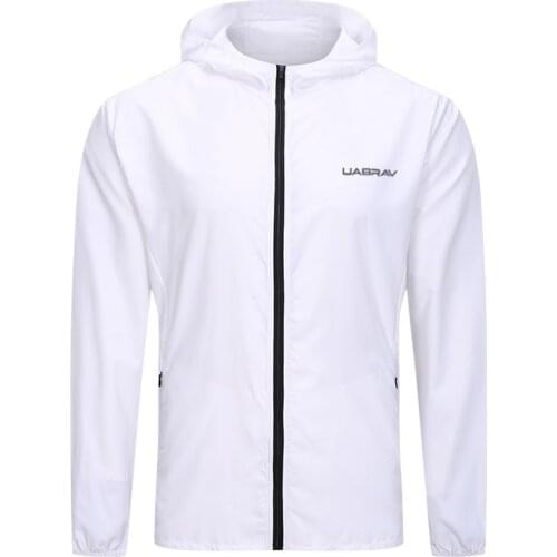 Ultralight Hooded Running Jacket Men Long Sleeve Gym Fitness Jackets Breathable Quick Dry Thin Sports Jacket with Full Zipper