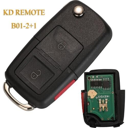 Kutery 2+1 Buttons B01-2+1 KD Universal Remote Control Key For VolksWagen Type Work With KD900 KD-X2 KD Mini URG200
