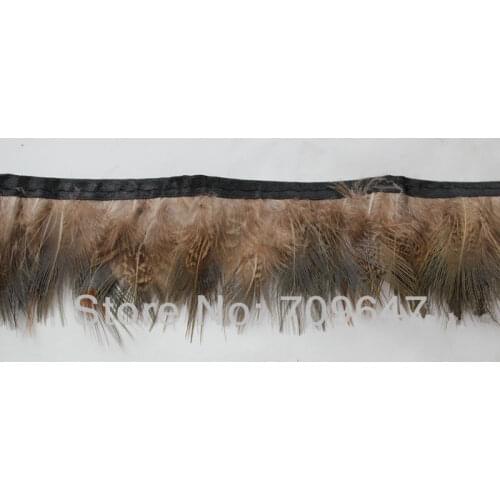 2 Yards/lot Natural Pretty 6.0cm Height Green Ringneck pheasant feather Ribbon for Dress Trim,feathers for crafts decoration