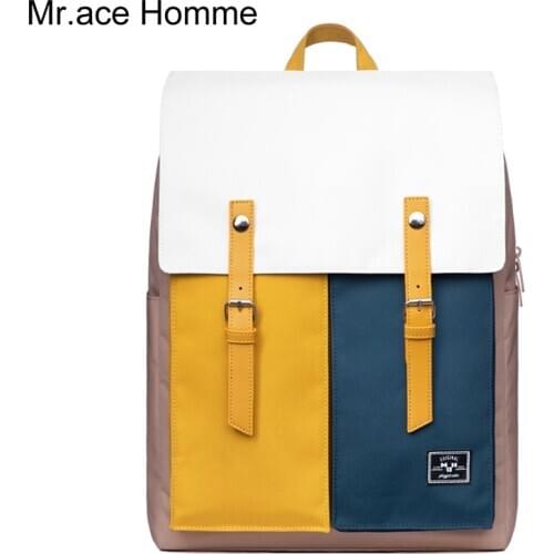 Mah Mix Rose Color 15.6inch Laptop Backpack Women Anti-theft Fashion School Backpack Girl Waterproof Travel Bag College Bag