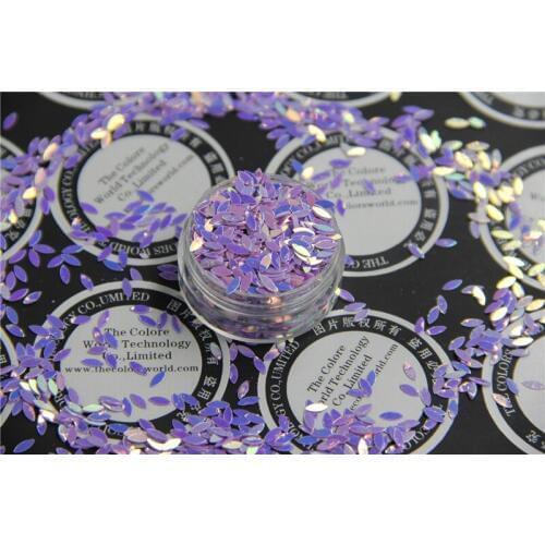 ZMLZ-19Amazing Glitter Sequins long rice shapes Light Purple Color for nail Art or other DIY decoration 1pack=50g
