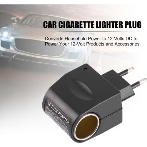 1pc Car Power Adapter 110V-240V 50-60Hz AC to 12V DC EU Socket Converter Home Auto Car Cigarette Lighter EU Plug Car Accessories