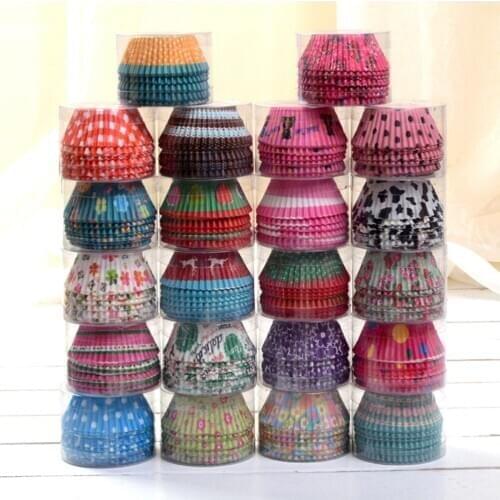 100Pcs Colorful Paper Cake Cupcake Liner Baking Muffin Box Cup Case Party Tray Cake Mold Decorating Tools Cupcake paper